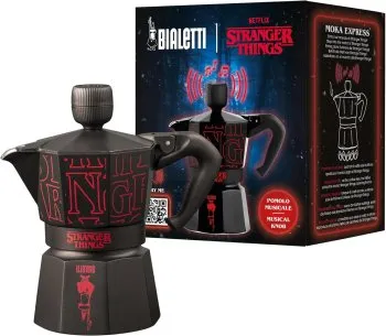 Cafeteira Italiana Bialetti Moka Music Stranger Things 3 Xícaras - imagem 1